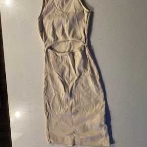 Beige belly-free dress